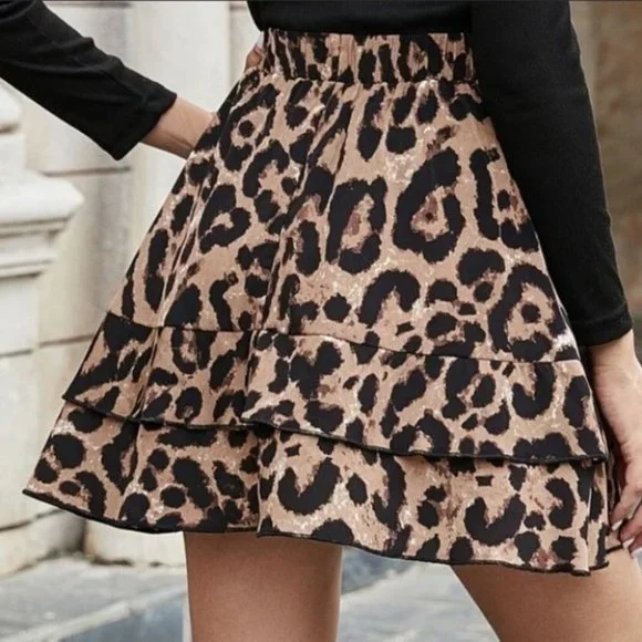 Contemporary All over leopard Print Ruffled mini S - Picture 3 of 7